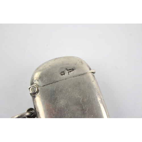 1340 - An Edwardian Walker & Hall sterling silver vesta case, hallmarked Sheffield 1904 - approx. gross wei... 