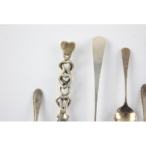 1344 - Eight .800 & .925 silver condiment spoons - approx. gross weight 47 grams