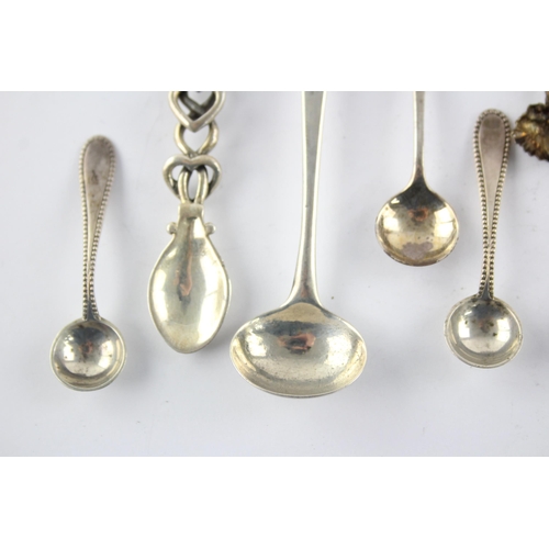 1344 - Eight .800 & .925 silver condiment spoons - approx. gross weight 47 grams