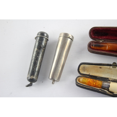 1356 - Five hallmarked sterling silver cheroot holders/cases - approx. gross weight 53 grams