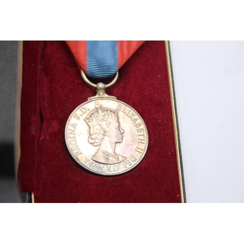 1377 - Two boxed Elizabeth II Imperial Service medals, one presented to Francis John Neal and one presented... 