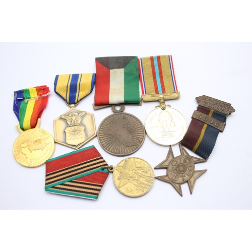 1382 - Six medals to include Suez Canal Zone, Kuwait, American Military Merit Award etc.