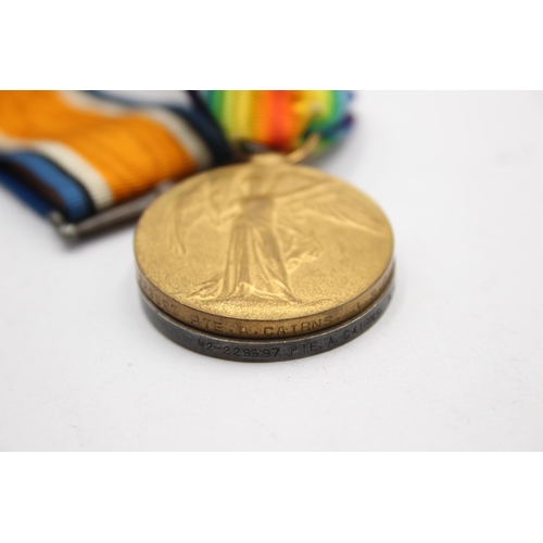 1391 - A WWI medal pair with original ribbons presented to M2-229997/Pte. A. Cairns ASC