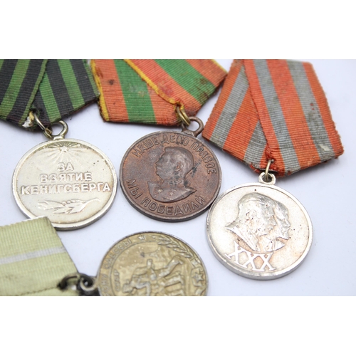 1393 - Six Russian medals to include WWII etc.