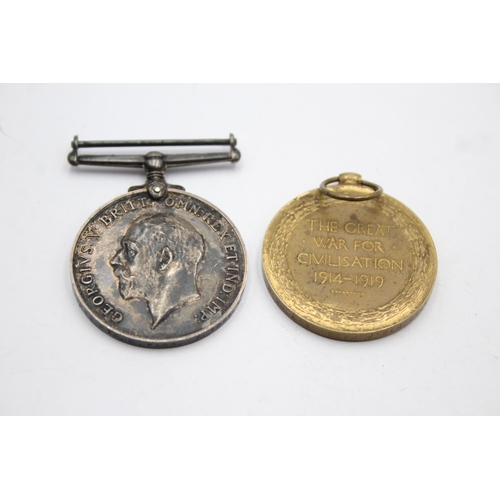 1397 - A WWI medal pair presented to 105088 Pte. F. Pam East Yorkshire Regt.