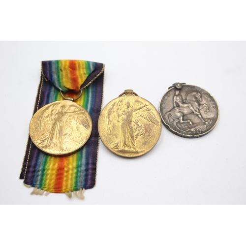 1399 - Three WWI medals, War presented to 2260 Pte. H. Savron Hereford Regt, Victory presented to 3307 Tpr.... 