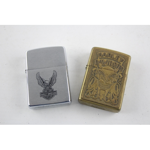 1415 - Two 1990s Zippo Harley Davidson advertising cigarette lighters