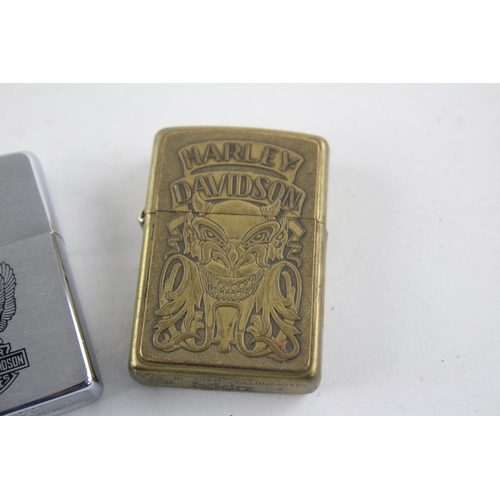 1415 - Two 1990s Zippo Harley Davidson advertising cigarette lighters