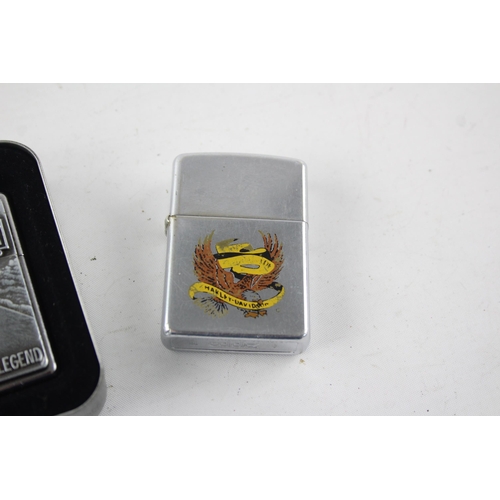 1422 - Two Zippo Harley Davidson advertising cigarette lighters