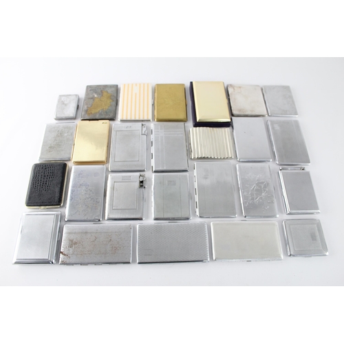 664 - A collection of vintage cigarette cases to include silver plate etc.