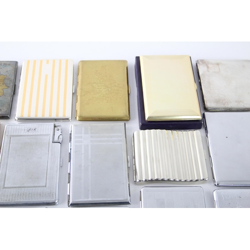 664 - A collection of vintage cigarette cases to include silver plate etc.