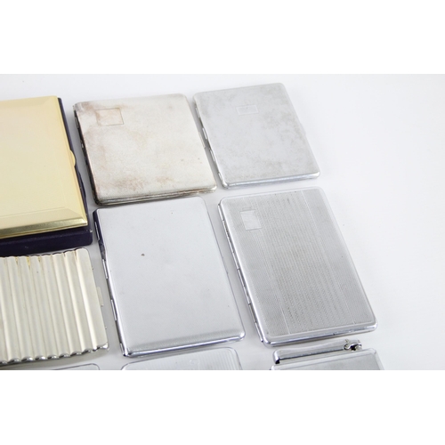 664 - A collection of vintage cigarette cases to include silver plate etc.