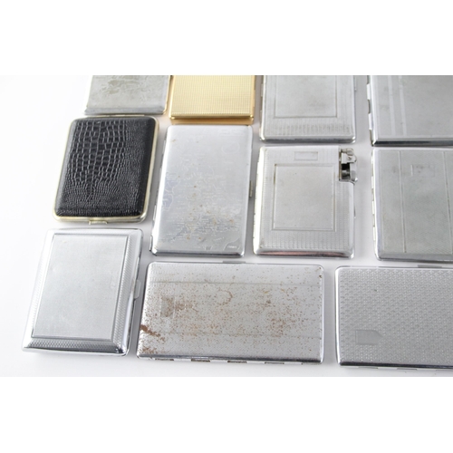 664 - A collection of vintage cigarette cases to include silver plate etc.