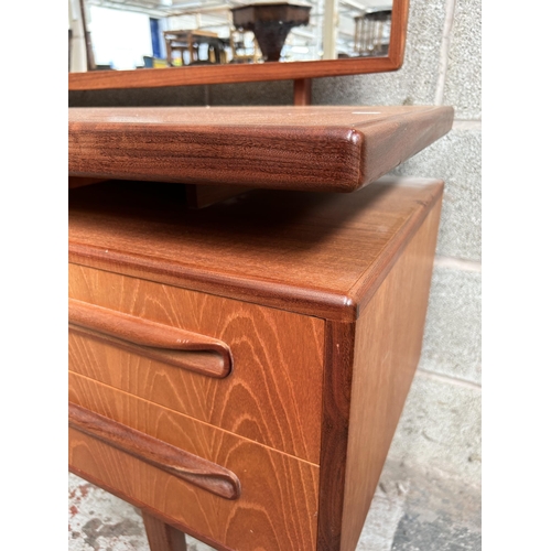 30 - A G Plan Fresco teak dressing table with four drawers and upper mirror - approx. 122cm high (includi... 