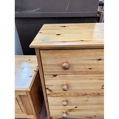 53 - A pine chest of four drawers