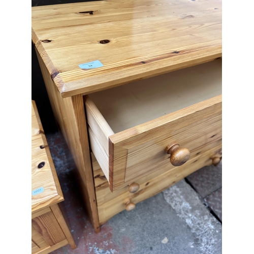 53 - A pine chest of four drawers