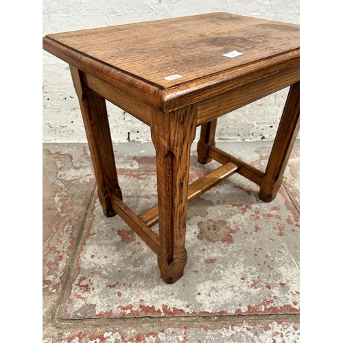 59 - An Arts and Crafts style solid oak rectangular side table