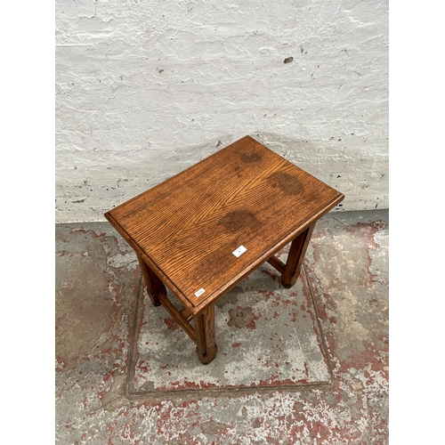 59 - An Arts and Crafts style solid oak rectangular side table