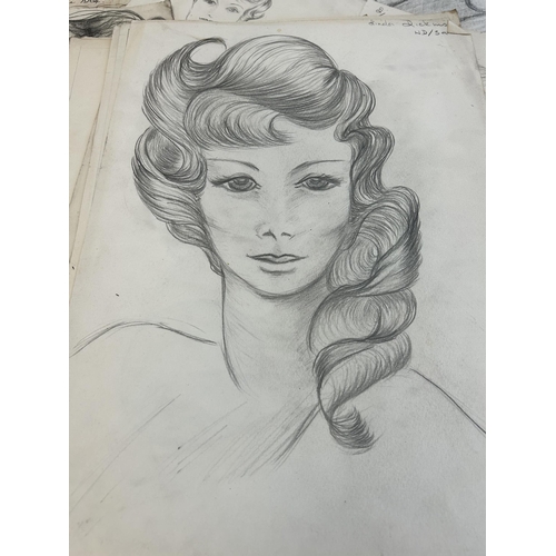 673A - A collection of 1960s hairdressers sketches belonging to Linda Dickinson