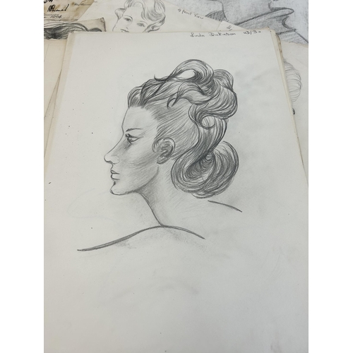 673A - A collection of 1960s hairdressers sketches belonging to Linda Dickinson