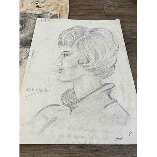 673A - A collection of 1960s hairdressers sketches belonging to Linda Dickinson