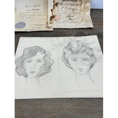 673A - A collection of 1960s hairdressers sketches belonging to Linda Dickinson