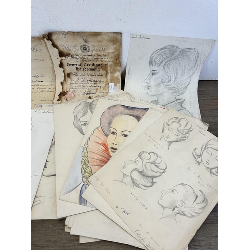 673A - A collection of 1960s hairdressers sketches belonging to Linda Dickinson