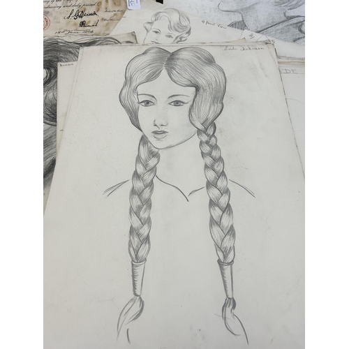 673A - A collection of 1960s hairdressers sketches belonging to Linda Dickinson