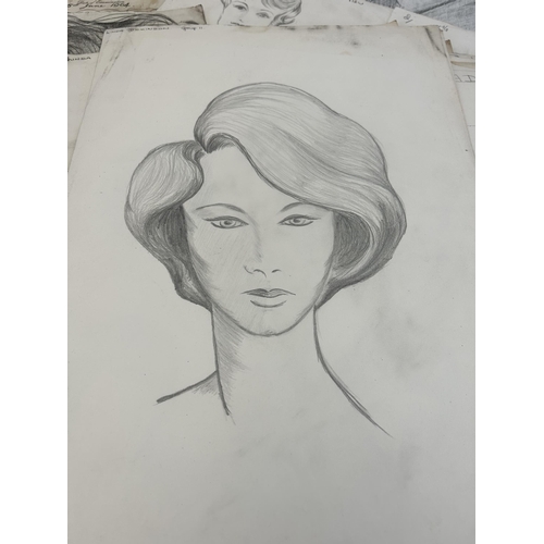 673A - A collection of 1960s hairdressers sketches belonging to Linda Dickinson