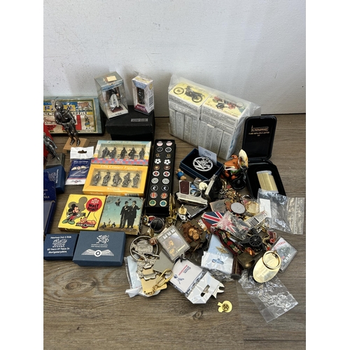 688 - A collection of items to include twelve boxed CGGC Italy plastic model motorcycles, West Air scale m... 