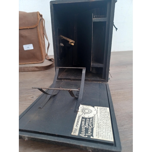 799 - A cased large antique box camera