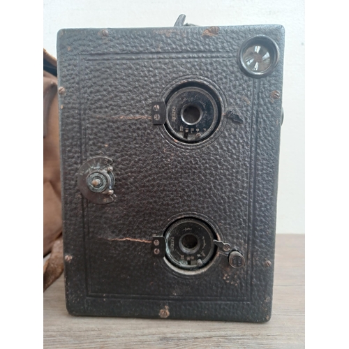 799 - A cased large antique box camera