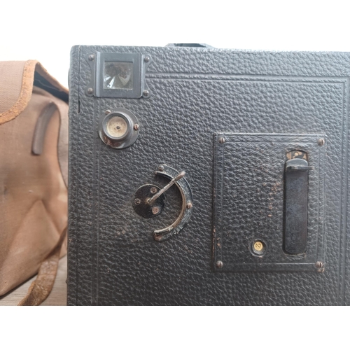 799 - A cased large antique box camera