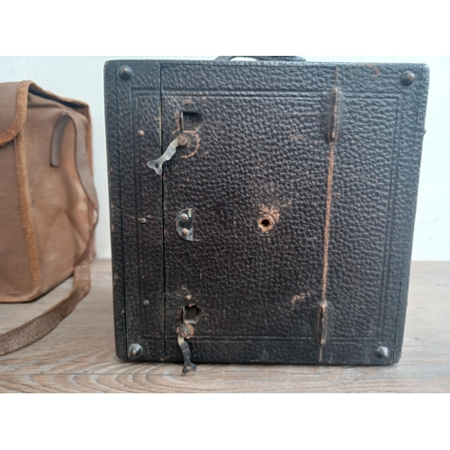 799 - A cased large antique box camera