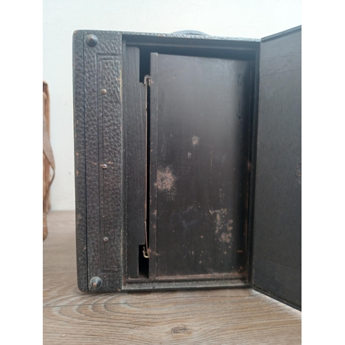 799 - A cased large antique box camera