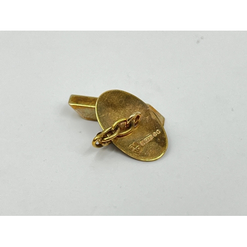 1186 - A pair of 9ct gold cufflinks, hallmarked London 1970 - approx. gross weight 4.56 grams