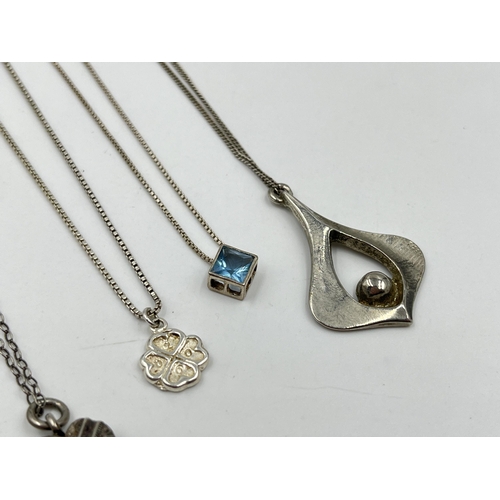 1205 - A collection of .925 silver pendant necklaces - approx. gross weight 21.25 grams