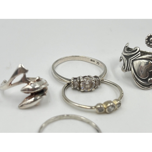 1215 - A collection of .925 silver rings and charms