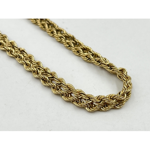 1237 - A 9ct gold 20cm twisted rope chain bracelet - approx. gross weight 3.5 grams