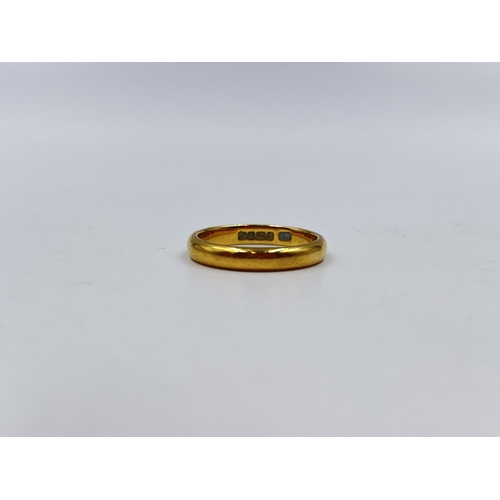 1238 - A hallmarked 22ct gold wedding band, size L - approx. gross weight 3.65 grams