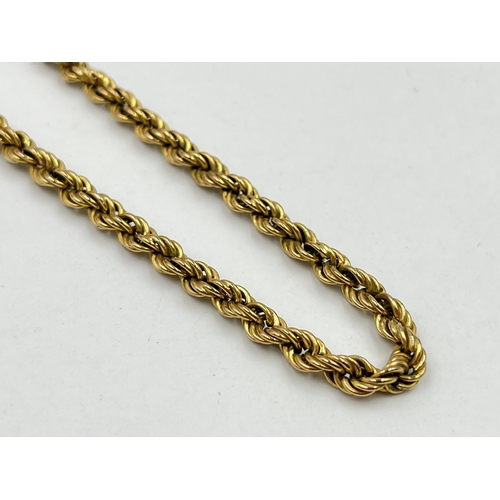 1248 - A hallmarked 9ct gold 40cm twisted rope chain necklace - approx. gross weight 9.78 grams