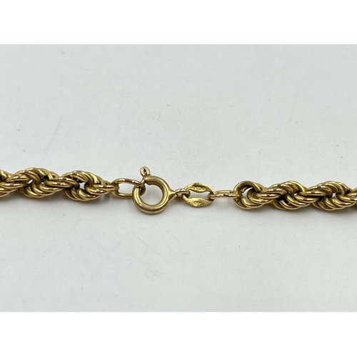 1248 - A hallmarked 9ct gold 40cm twisted rope chain necklace - approx. gross weight 9.78 grams