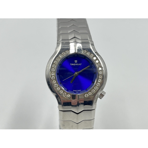 1272 - A boxed Tag Heuer Alter Ego 29mm wristwatch with encrusted 0.5ct diamonds to bezel, International wa... 