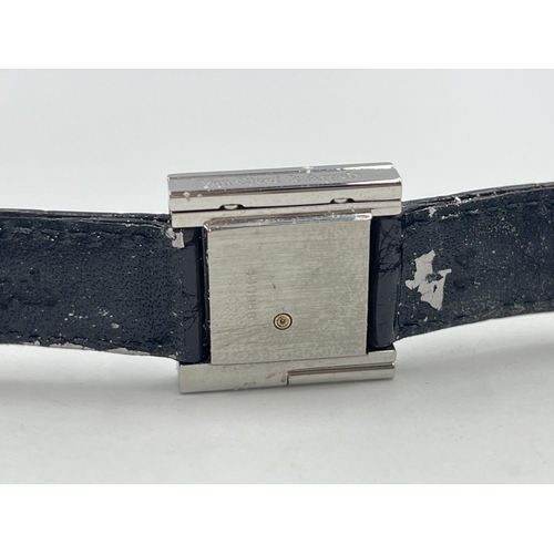 1273 - A boxed Van Cleef & Arpels quartz 21mm wristwatch with warranty card, spare strap and bezel