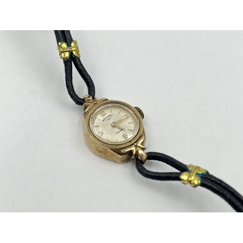 1274 - A Rotary hallmarked London 9ct gold cased mechanical lady's wristwatch, dated 1983 - approx. gross w... 