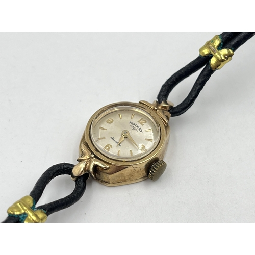 1274 - A Rotary hallmarked London 9ct gold cased mechanical lady's wristwatch, dated 1983 - approx. gross w... 