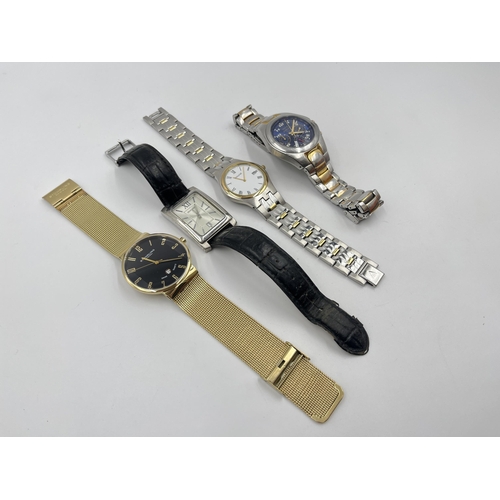 1280 - Four boxed quartz men's wristwatches, one Avia Mariner, one Stuhrling, one Sekonda and one Accurist