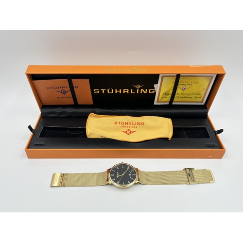 1280 - Four boxed quartz men's wristwatches, one Avia Mariner, one Stuhrling, one Sekonda and one Accurist