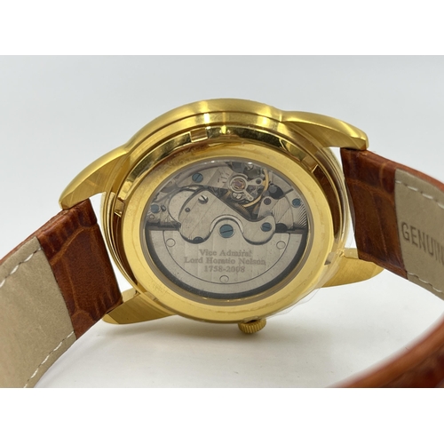 1281 - A boxed Danbury Mint Vice Admiral Lord Horatio Nelson automatic 40mm men's wristwatch - ref. 1758-20... 