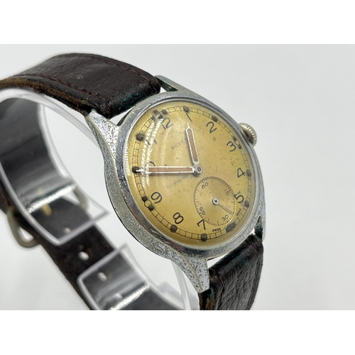 1282 - A WWII military issued Buren mechanical 31mm men's wristwatch - ref. A.T.P 142711